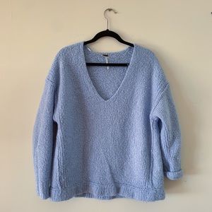 Free People Baby Blue  Fuzzy Sweater